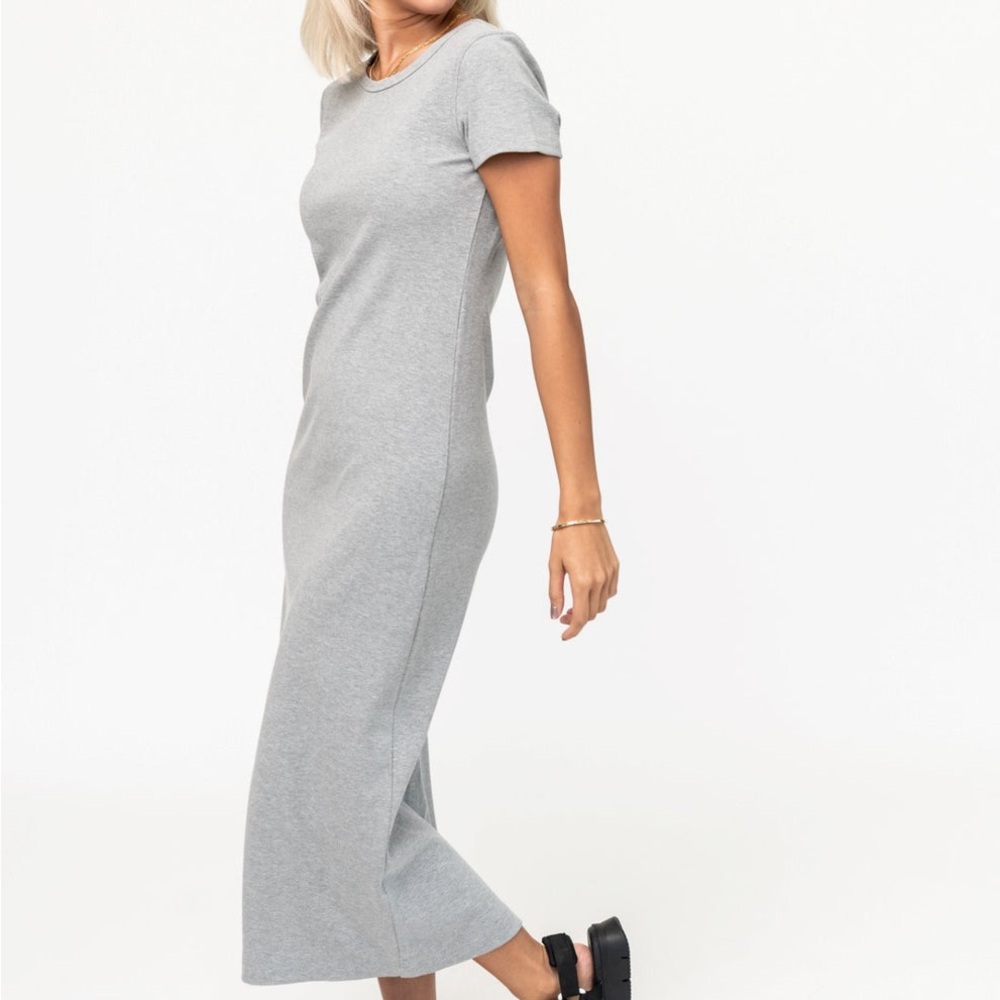 Amazon Essentials Light Gray Midi Dress